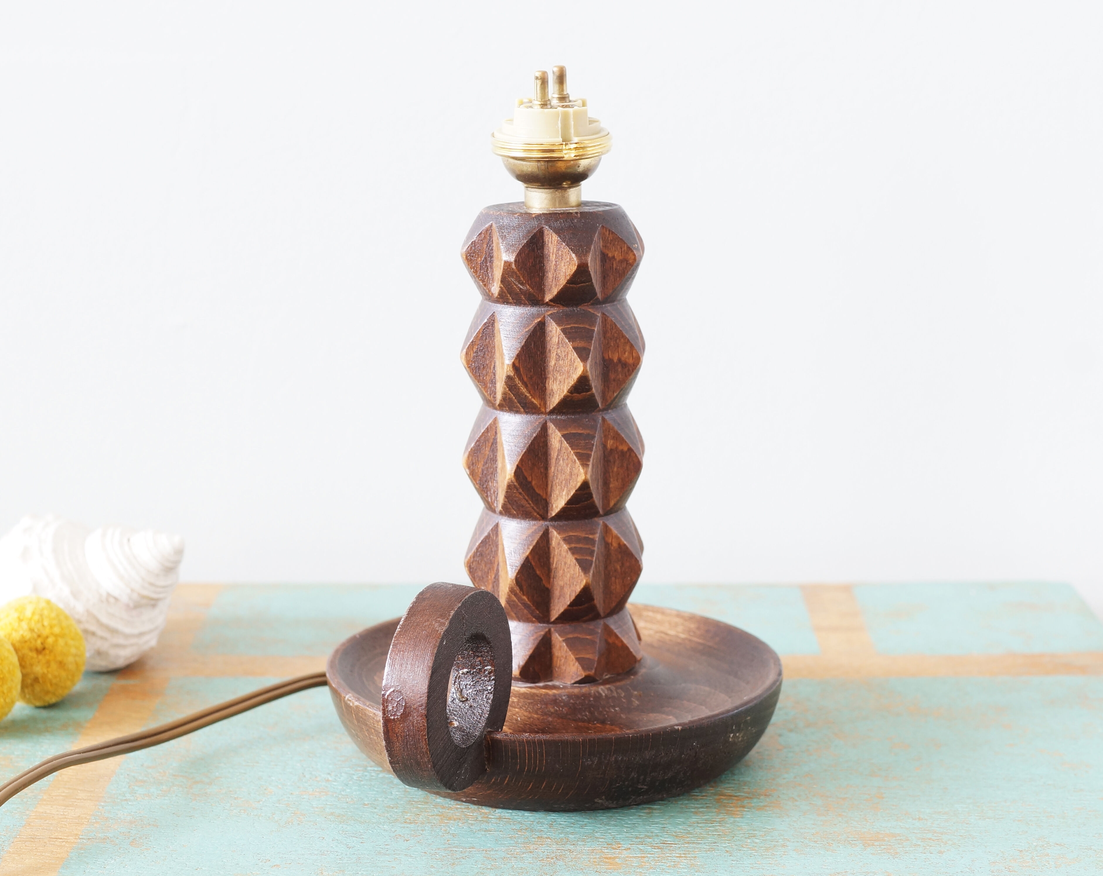 Wooden lamp foot 50s