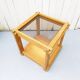 End table pine and smoked glass 70-80's
