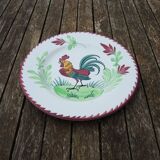 Ancienne Assiette Plate en Céramique - Décor Coq