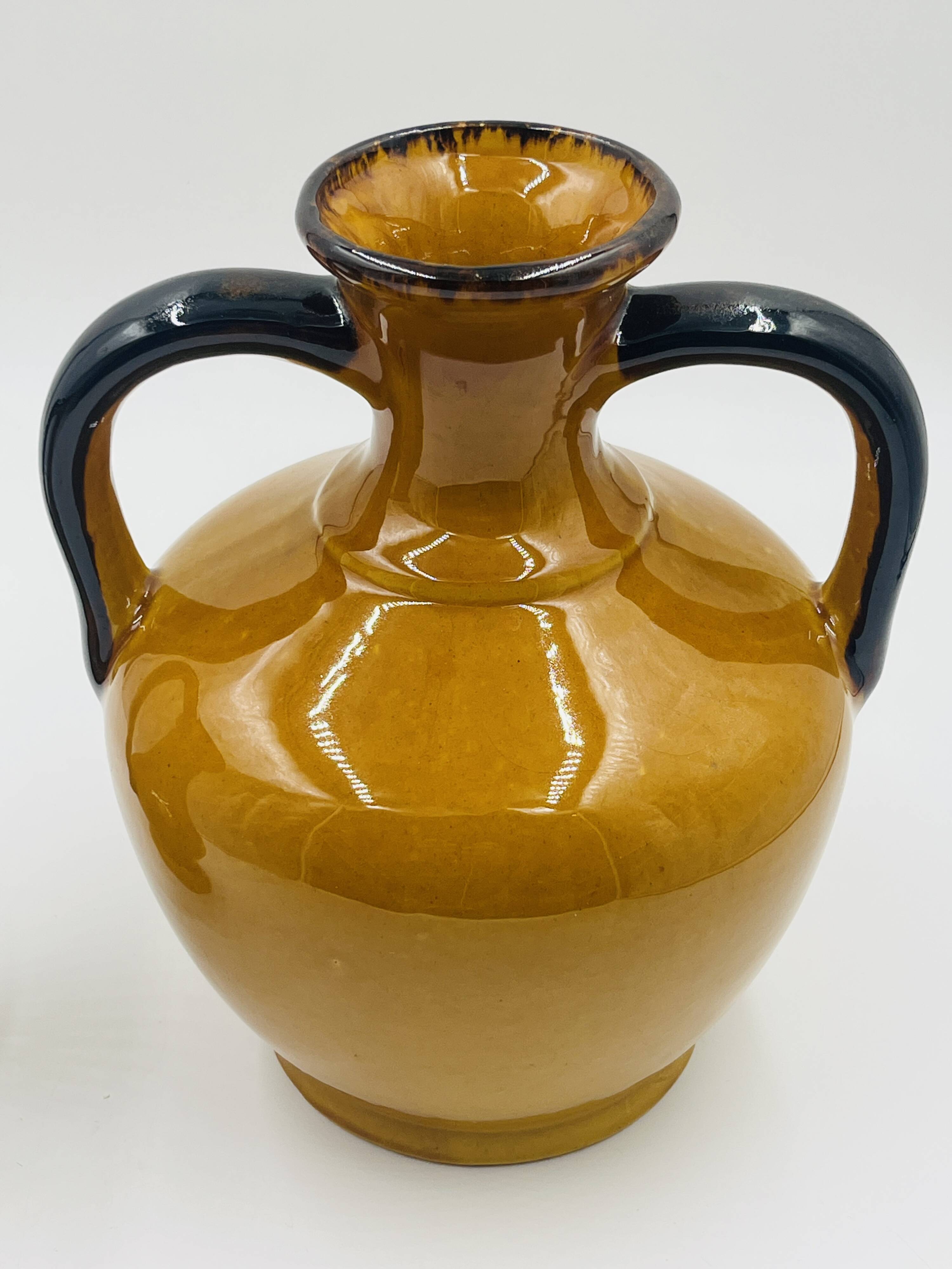 Duo de Vases Vintage Coulobres en Céramique Ocre