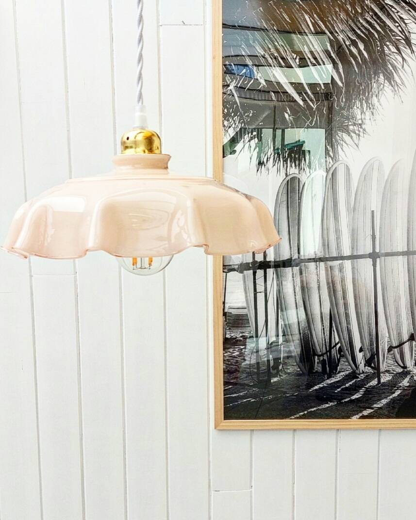Vintage pink pendant light