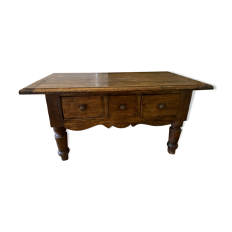 Rustic solid walnut coffee table