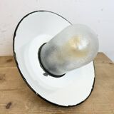 Green Enamel and Cast Iron Industrial Pendant Light, 1960s