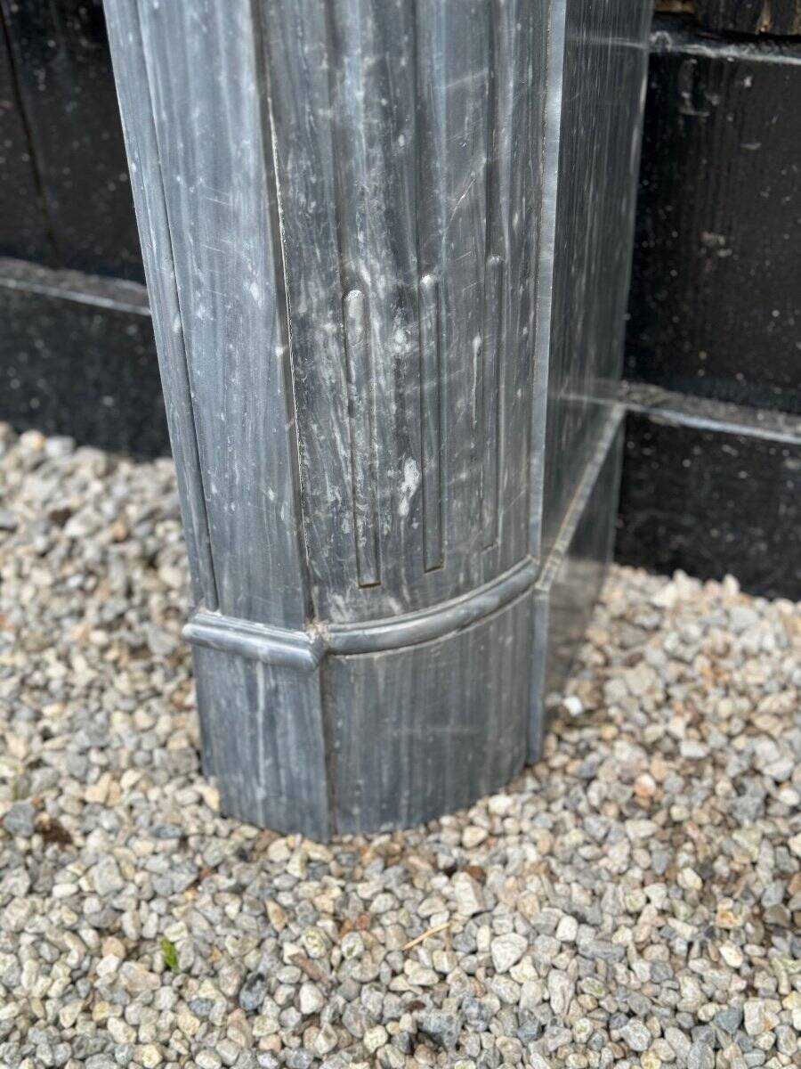 Half-moon Louis XVI Style Fireplace In Turquin Blue Marble Circa 1900