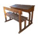 Former double office desk wood chene solid chevillee