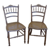Chaise en bois canne