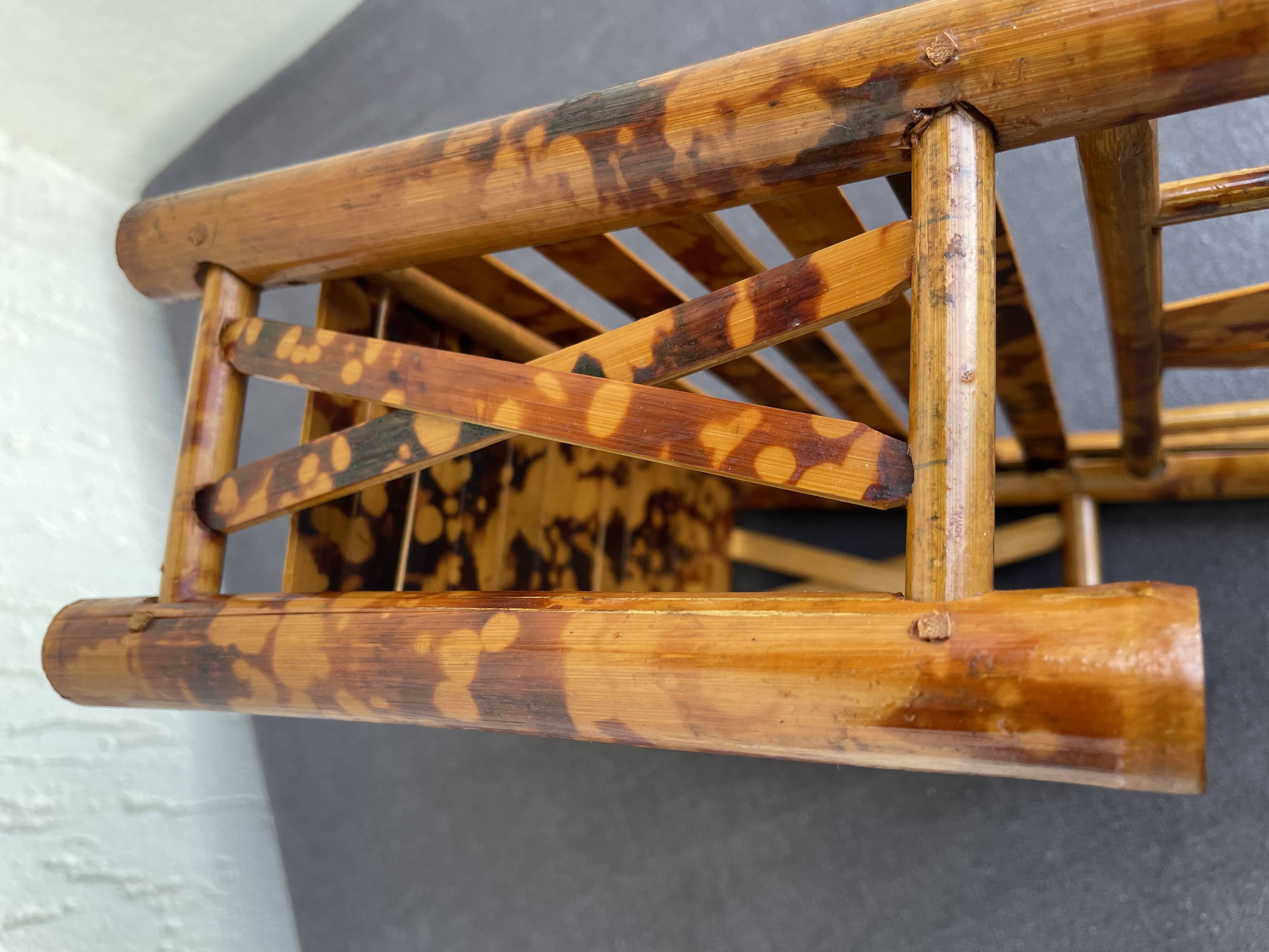 Vintage bamboo tiger wall shelf from the 70s.