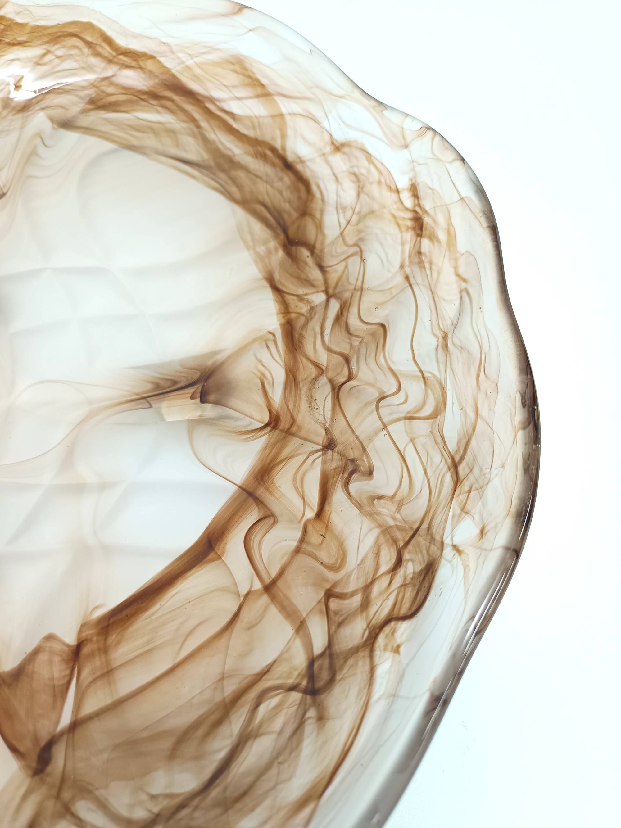 Sepia Cloud Glass Bowl or Centerpiece mod. Rotterdam by Walther & Sohne