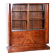 Art Deco Bookcase in Elm and Mahogany, 1920s