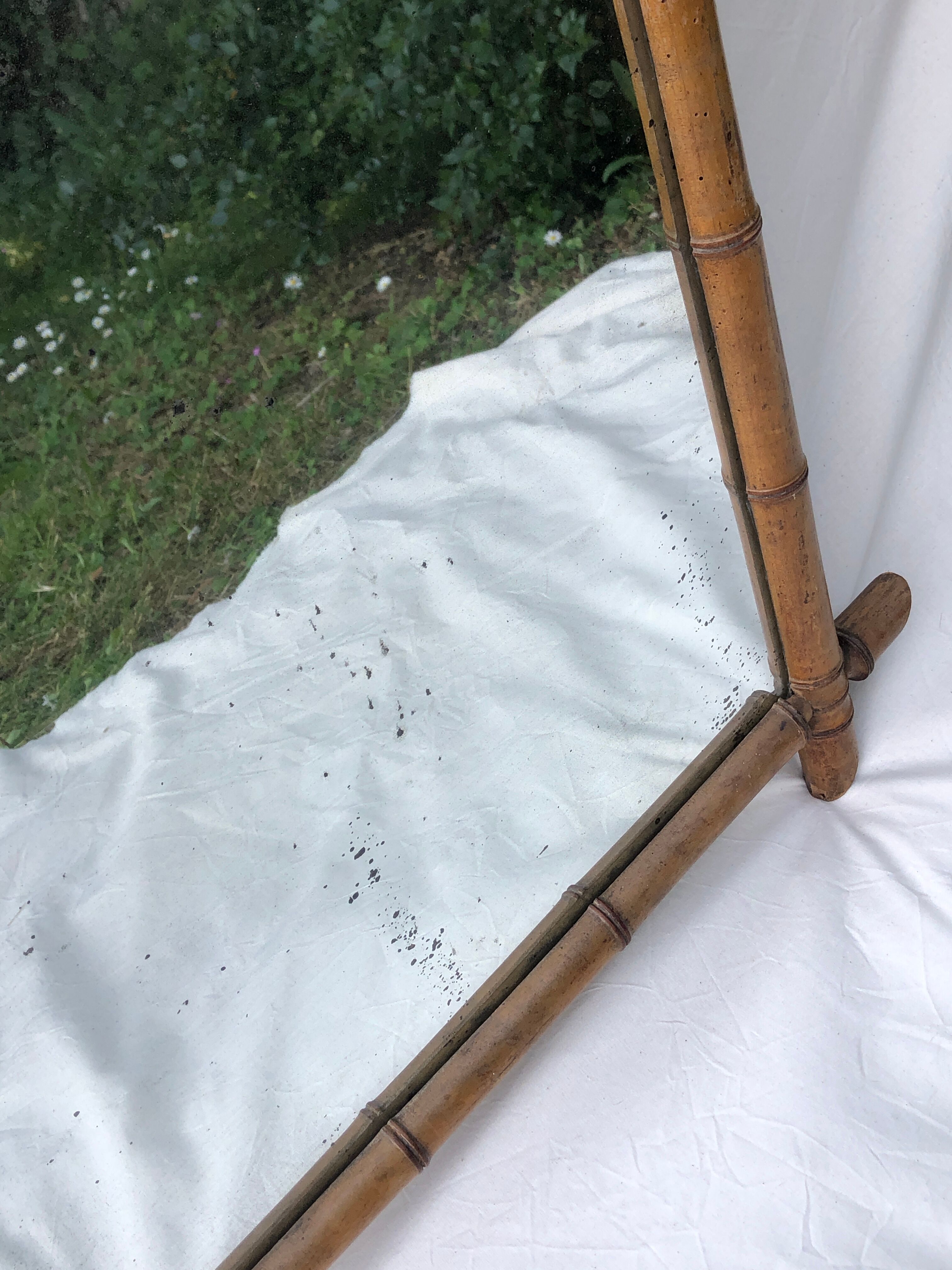 Rectangle bamboo mirror 70x50cm