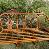 Banquette rotin 3 places