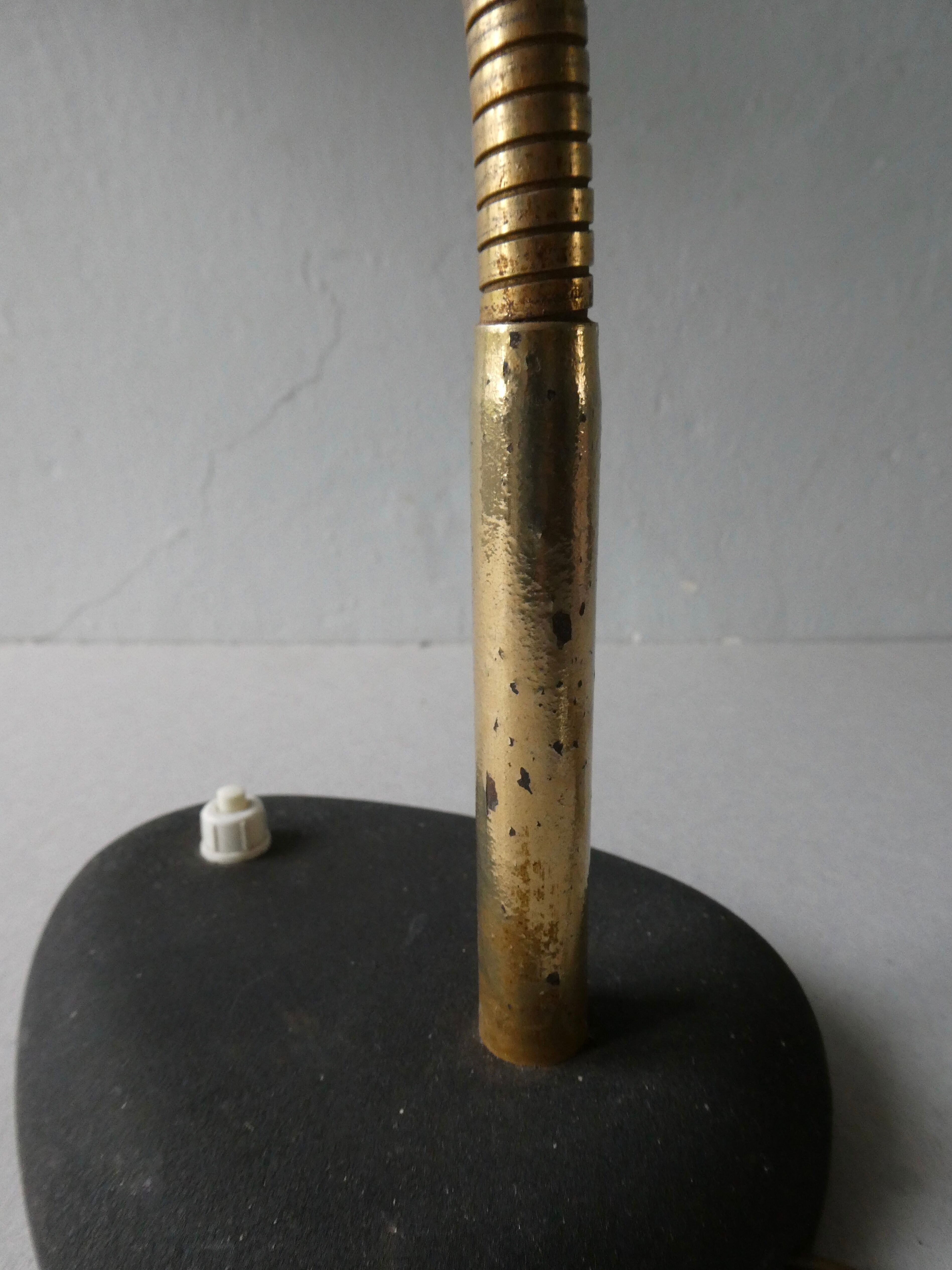 1950s lamp, made of black and gold metal