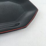 Set of 8 black glass plates