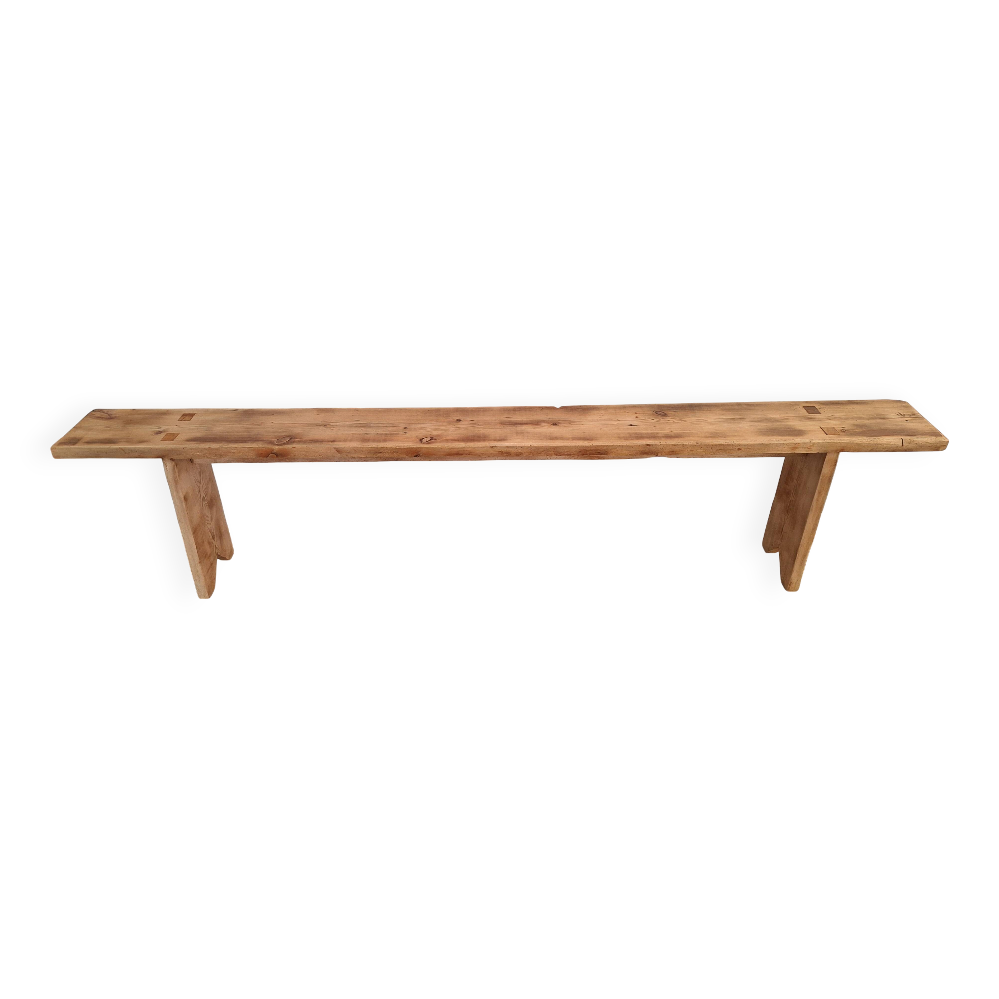 Large antique farmhouse bench in solid wood – 200 cm