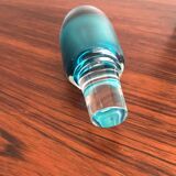 Italian venini murano blue glass bottle incisi serie 1981