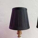 Pair of mid-century porcelain brass bedside lamps, 50s/60s