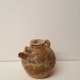 Pot with lid and double sandstone handle