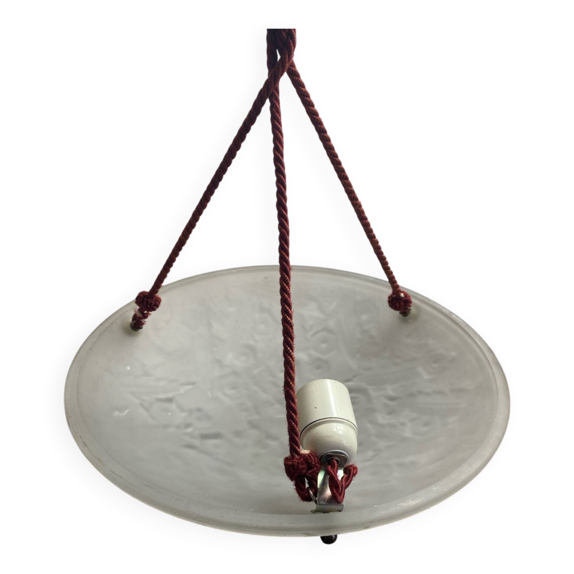 Muller Frères, moulded glass pendant, Art Deco