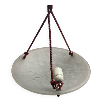Muller Frères, moulded glass pendant, Art Deco