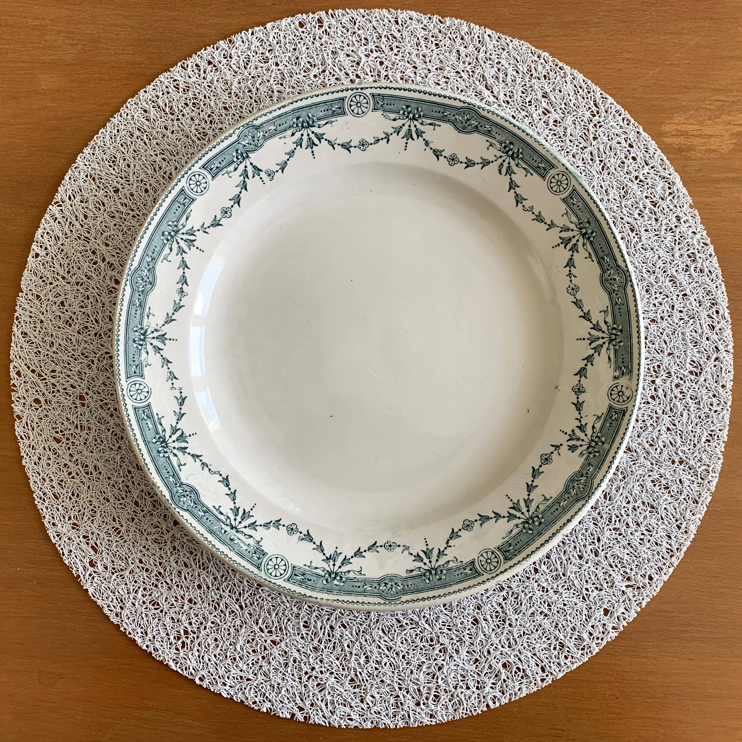 Duo of old earthenware dishes from Saint-Amand (North)