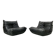 Togo lounge chairs in black leather attributed to Michel Ducaroy for Ligne Roset, set of 2