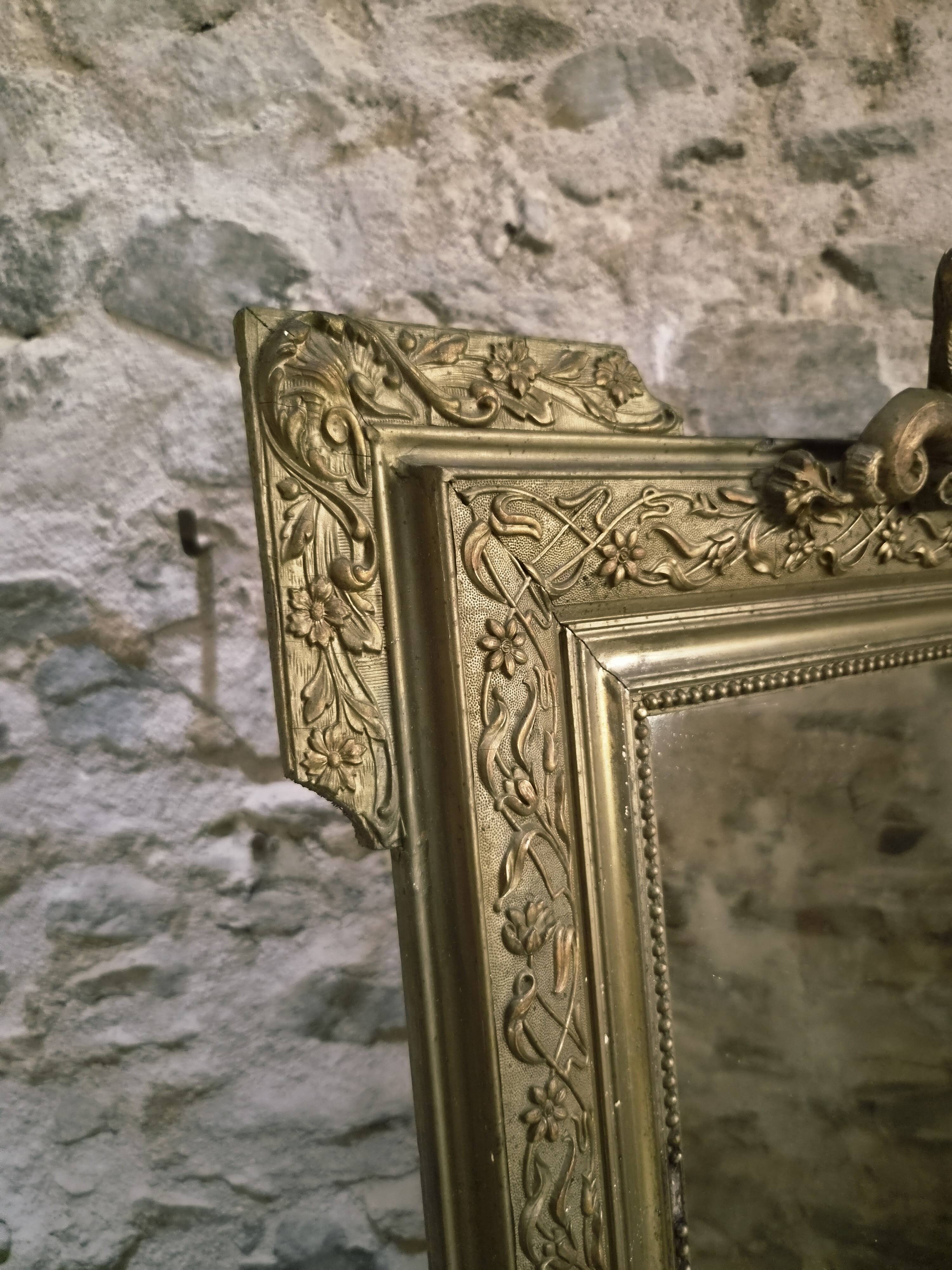 Large French mirror in Napoléon III style with a composition frame, circa 1880–1900.