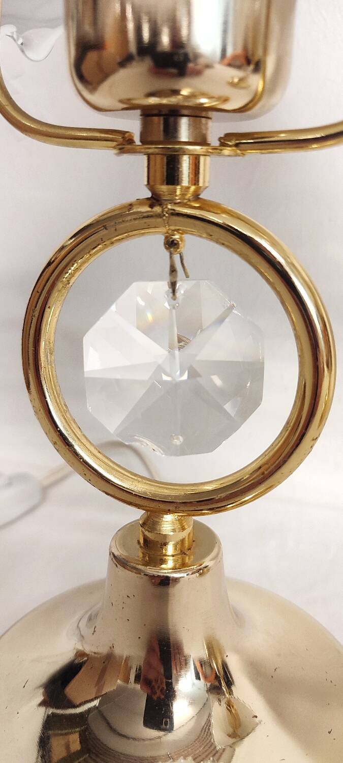 Par de lámparas de mesa de cristal de Murano. Italia,1970s.