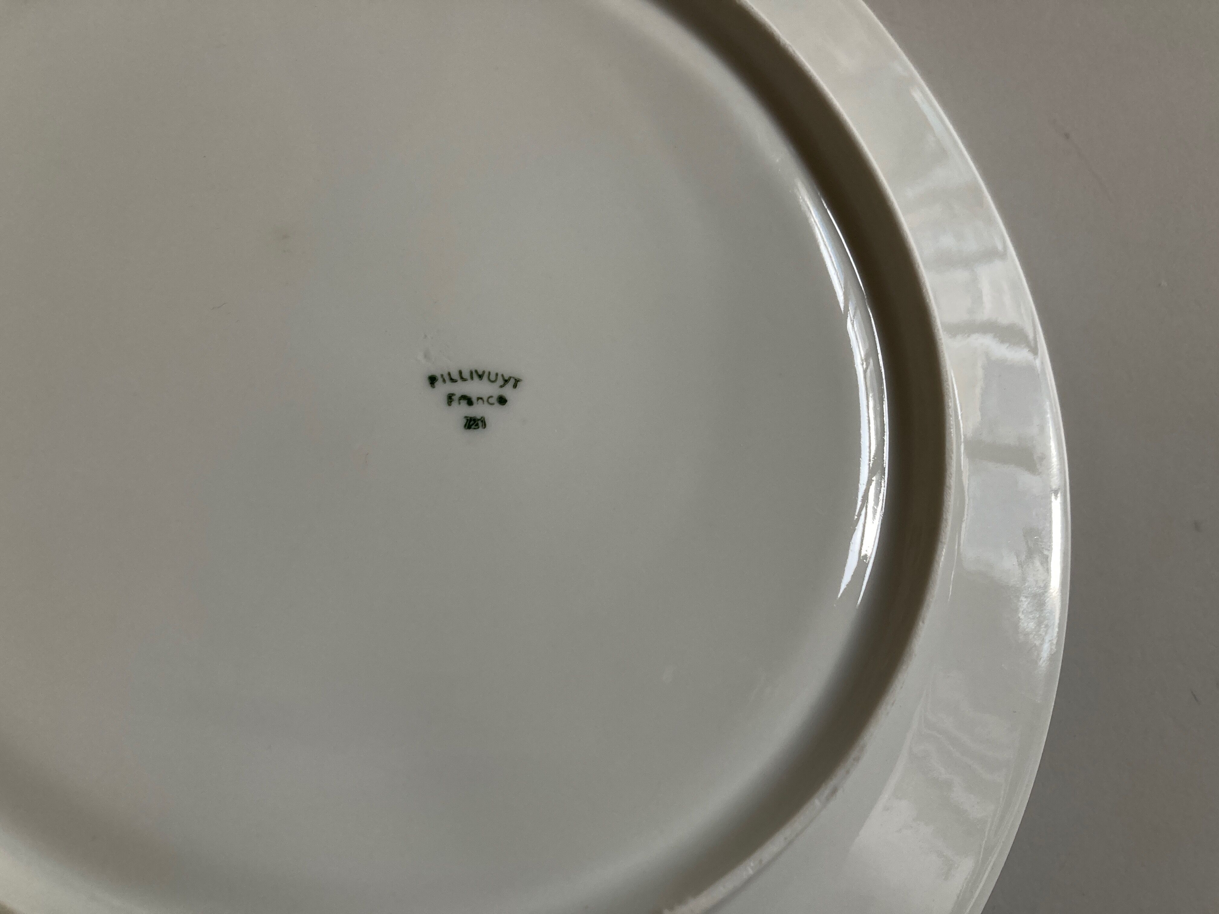 Set of 6 porcelain asparagus plates 1960