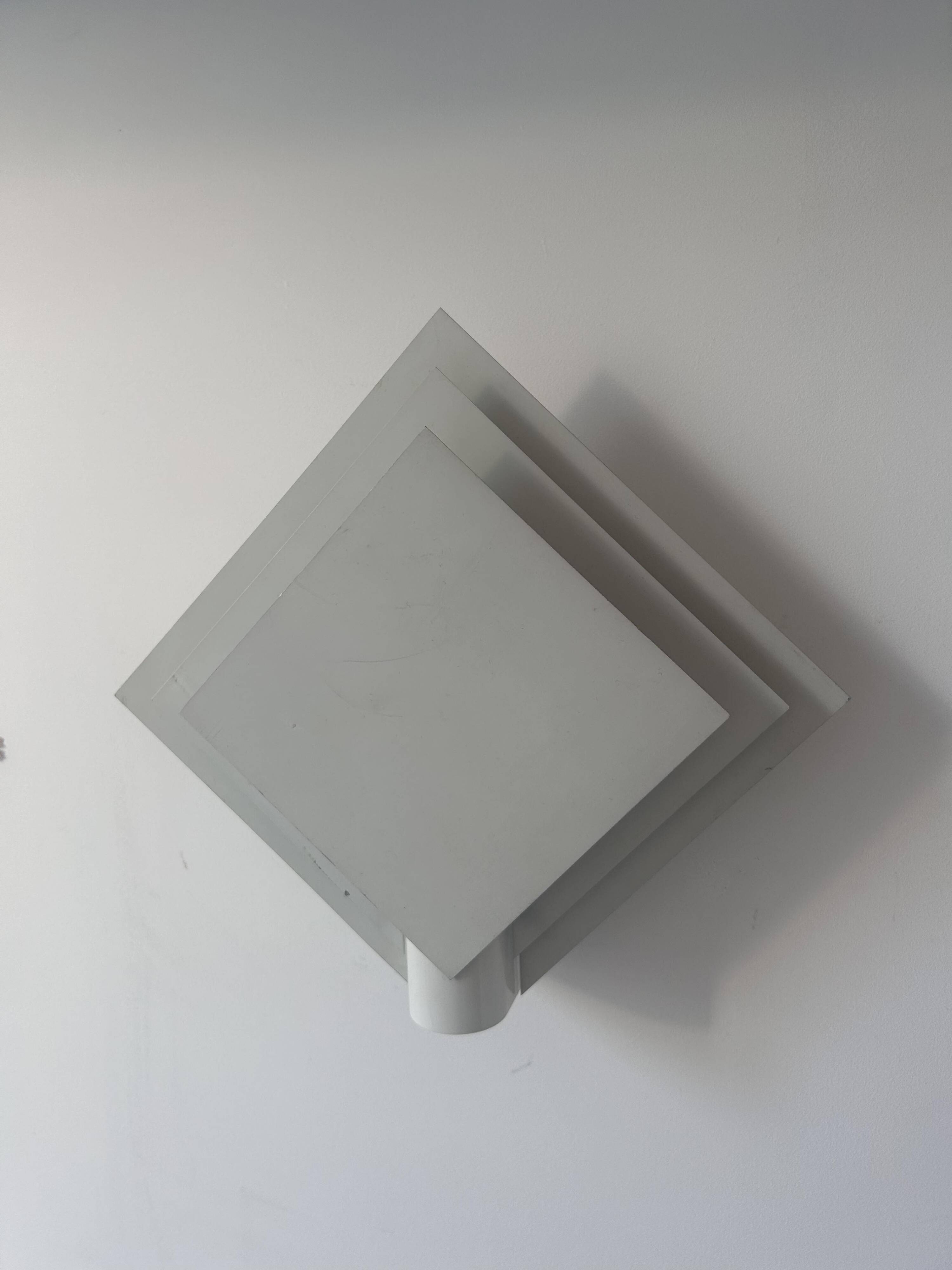 Pair of vintage wall lights, white lacquered metal, Netherlands 1970s