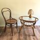 Table basse en rotin verre vintage