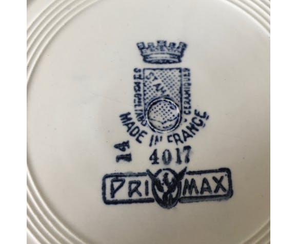 6 flat plates Saint Amand blue decor 4017 Primax model