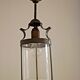 Vintage French Round Hall Lantern In Copper With Cylindrical Glass Shade 3681