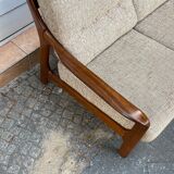 Teak and two-seater wool sofa from the 60s