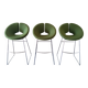 Artifort Chrome Stool and Green Fabric by Patrick Norguet