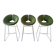 Artifort Chrome Stool and Green Fabric by Patrick Norguet