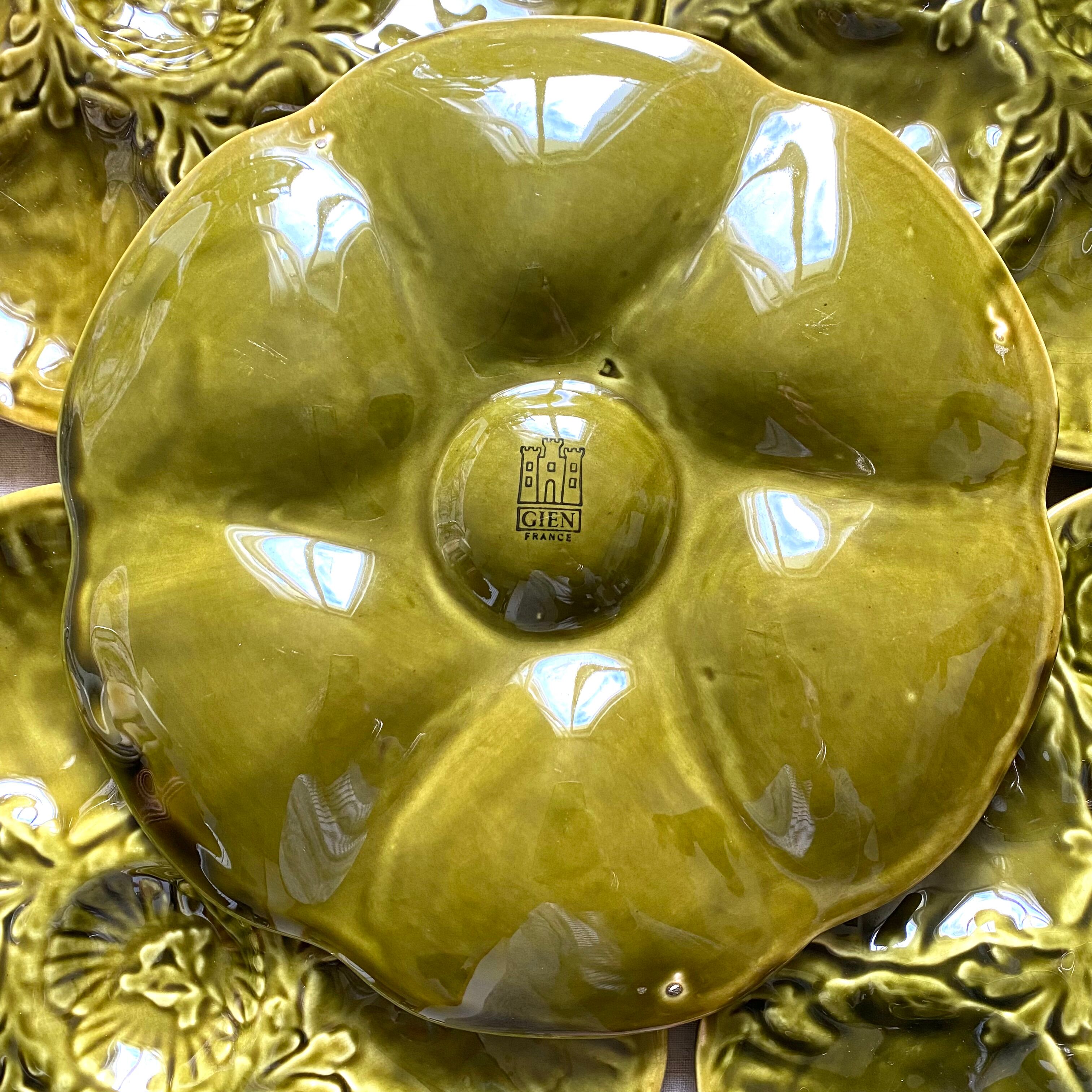 Vintage ceramic oyster plates from Gien