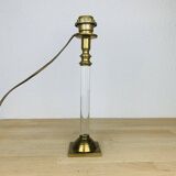 Hollywood Regency brass and plexiglass lamp, 1970s