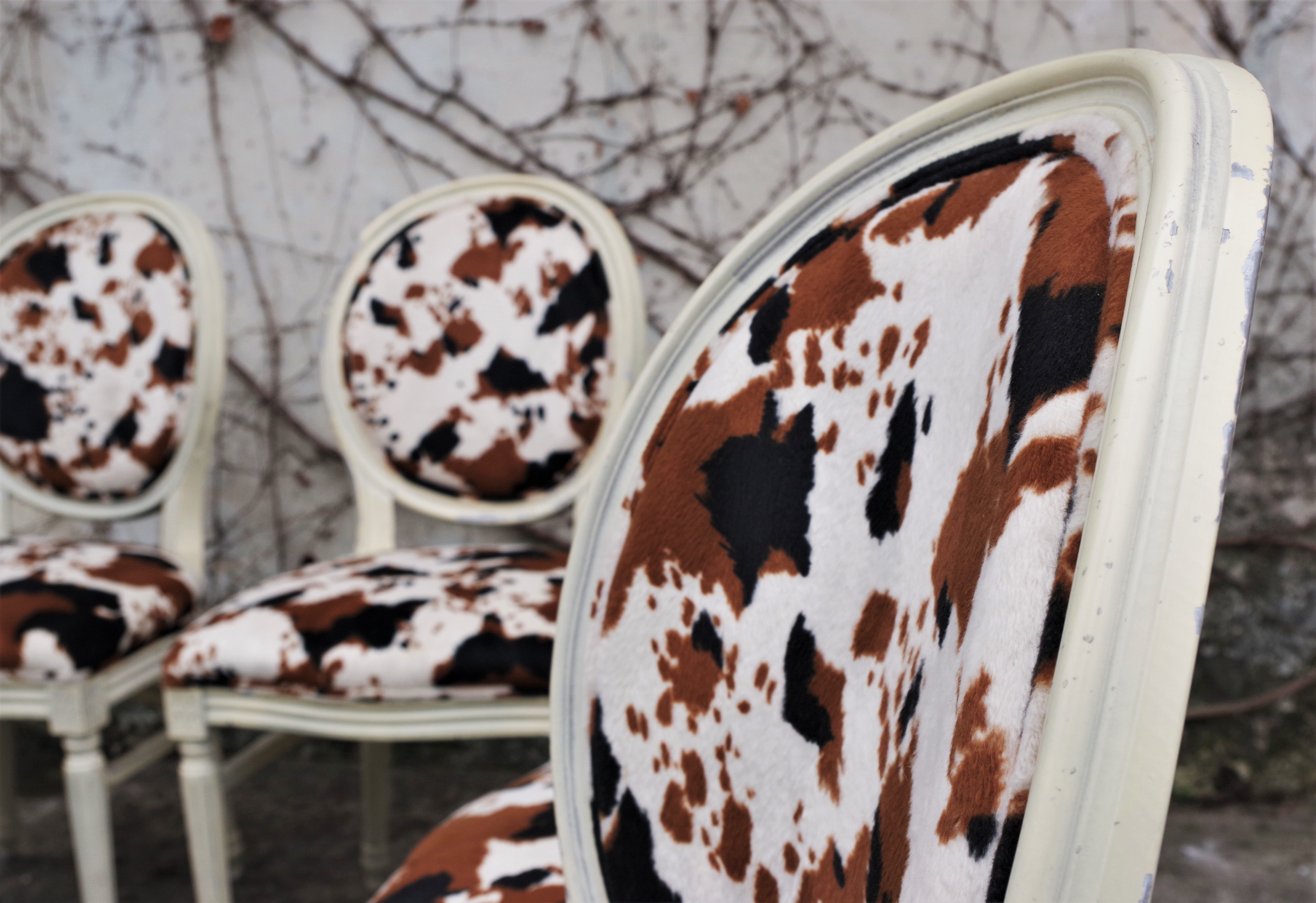 Baroque Style Wooden Dining Chairs, 1980