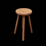 Antique solid wood four-legged stool – rustic & decorative piece