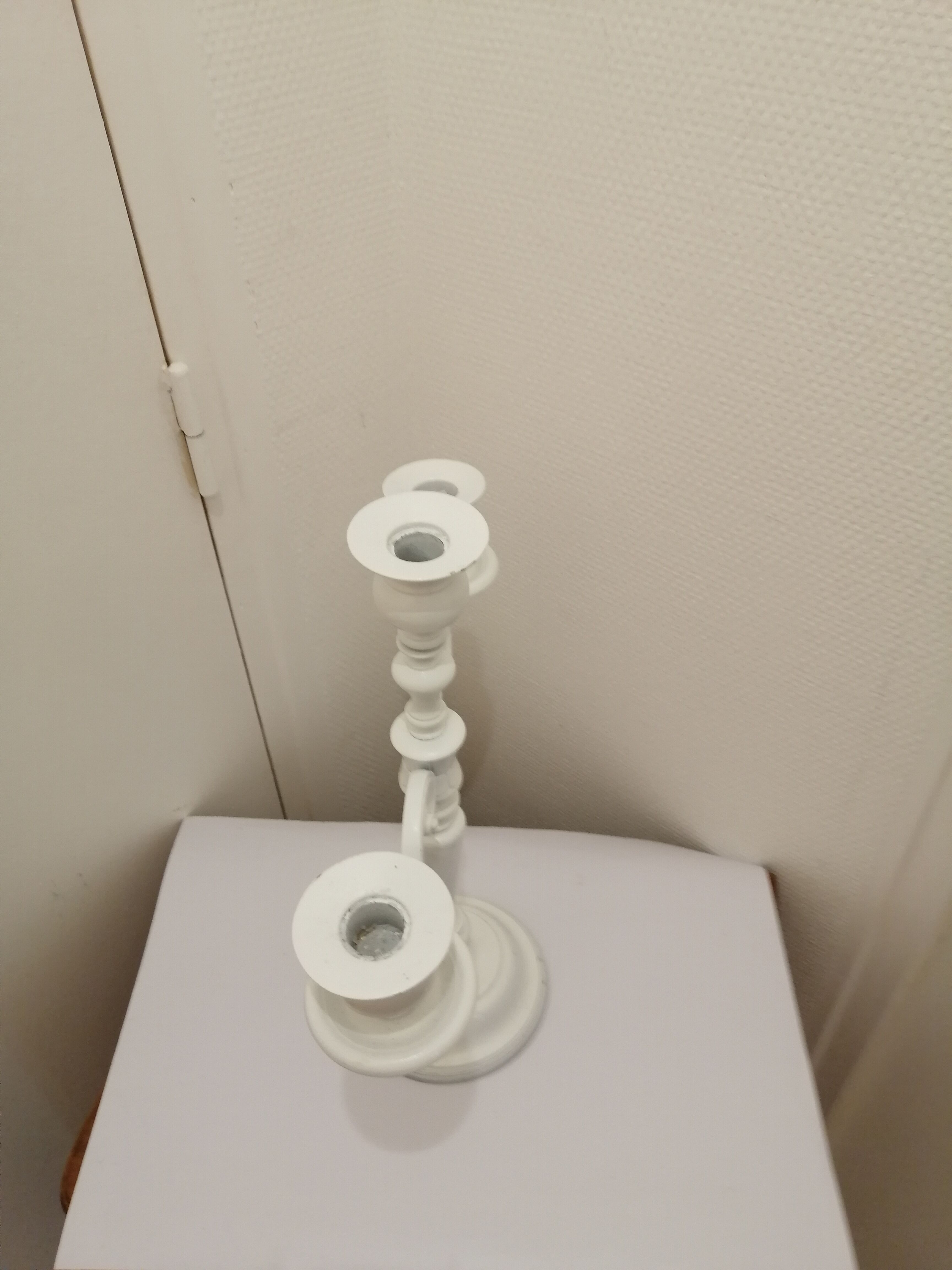 Candle holder 3 candles lacquer white