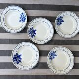 Terre de Fer Badonviller Chanzelles Blue pattern soup plates