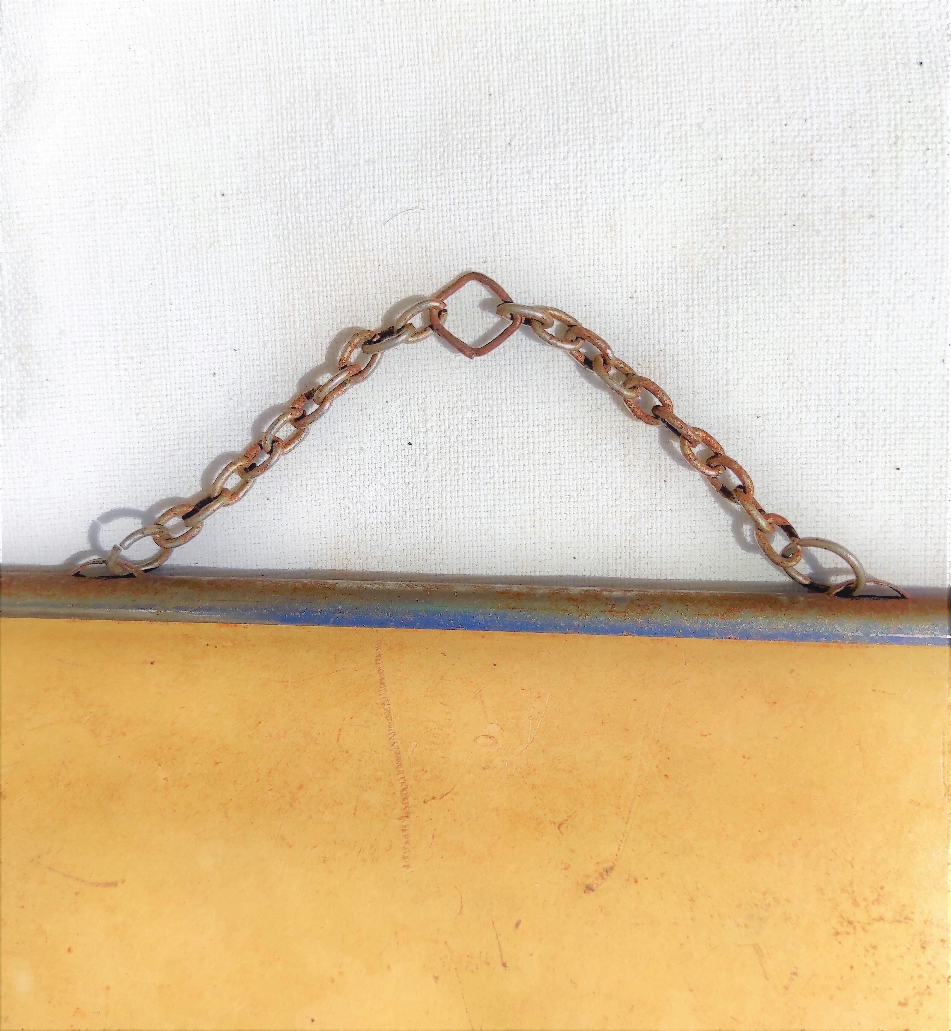 Barbier mirror with its chain around the 1950s vintage