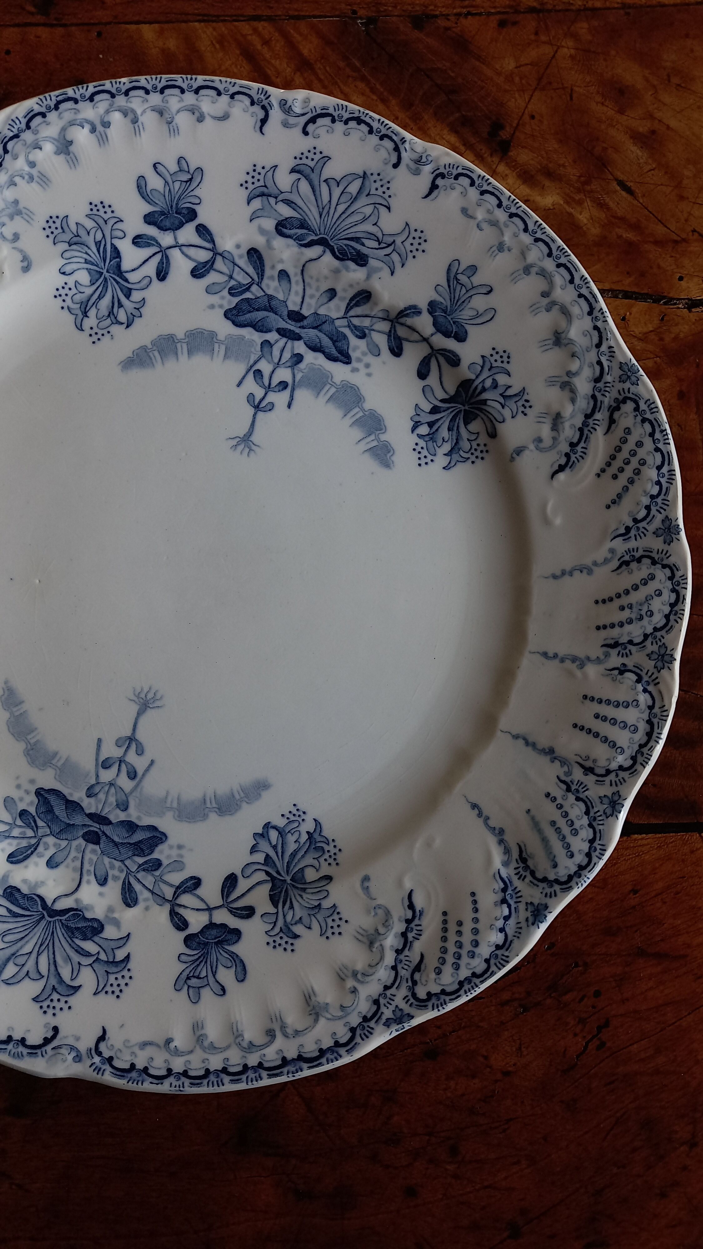 Pair of flat plates Terre de Fer "Régence" Saint-Amand & Hamage