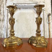 Pair of bronze candlesticks from the early 20th century in Louis XV style.
