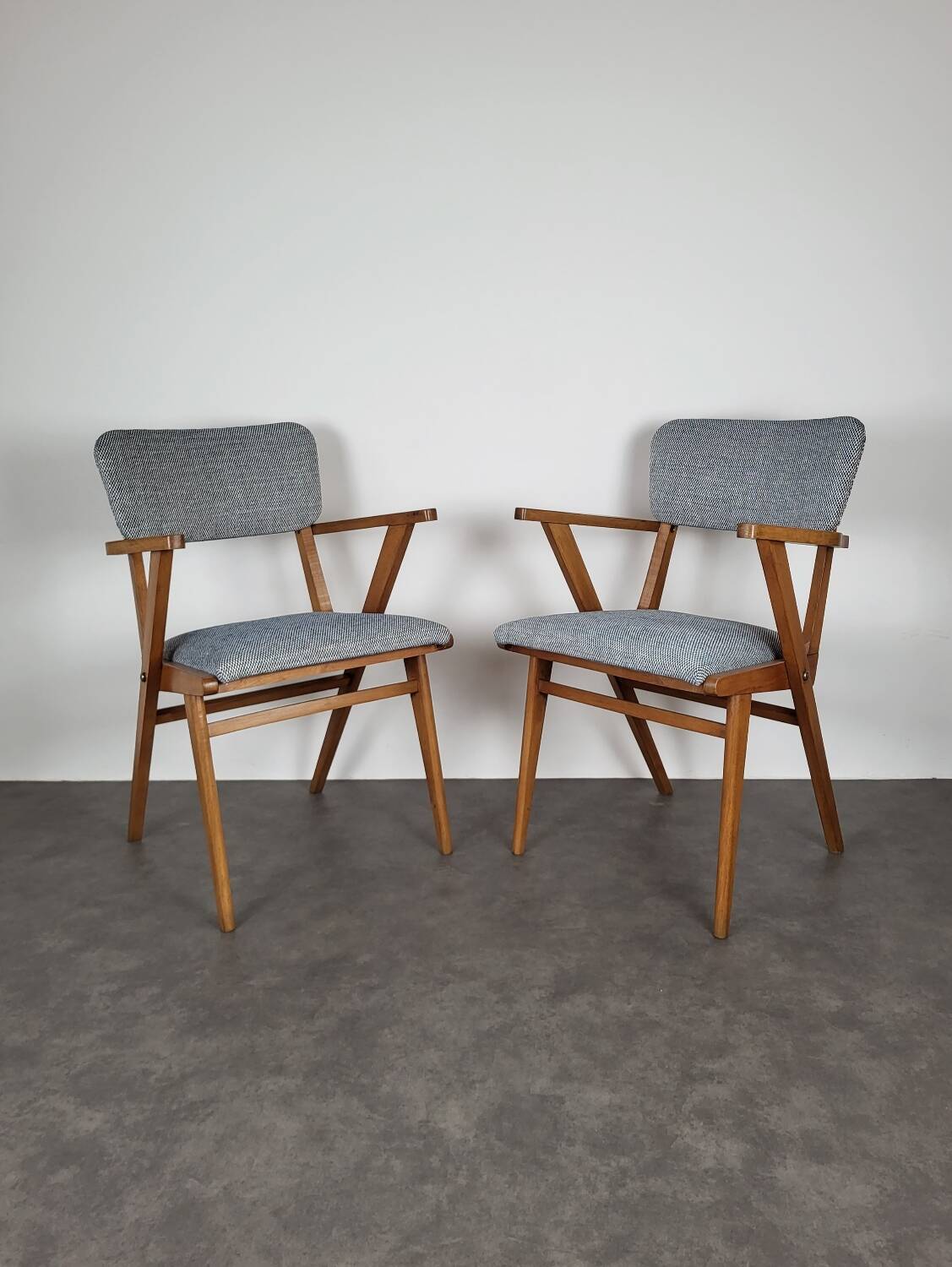 Pair of Scandinavian bridge armchairs from the 1960s.