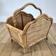 Magazine holder / Pine hutch in rattan, bamboo and canning 70s