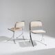 Set de 4 chaises en métal chromé et velours, 1970s