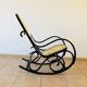 Rocking-chair vintage en bois courbé et cannage 1960