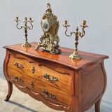 Louis xv style curved chest of drawers in mahogany