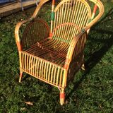 Australian Art Deco rattan conservatory armchair.